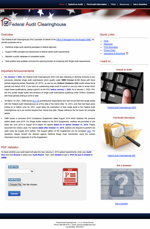 Federal Audit Clearinghouse